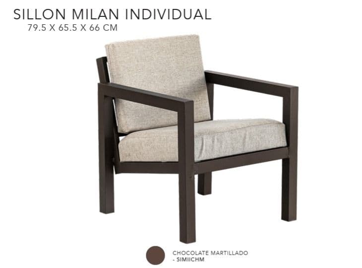 SILLON MILAN INDIVIDUAL CHOCOLATE MARTILLADO
