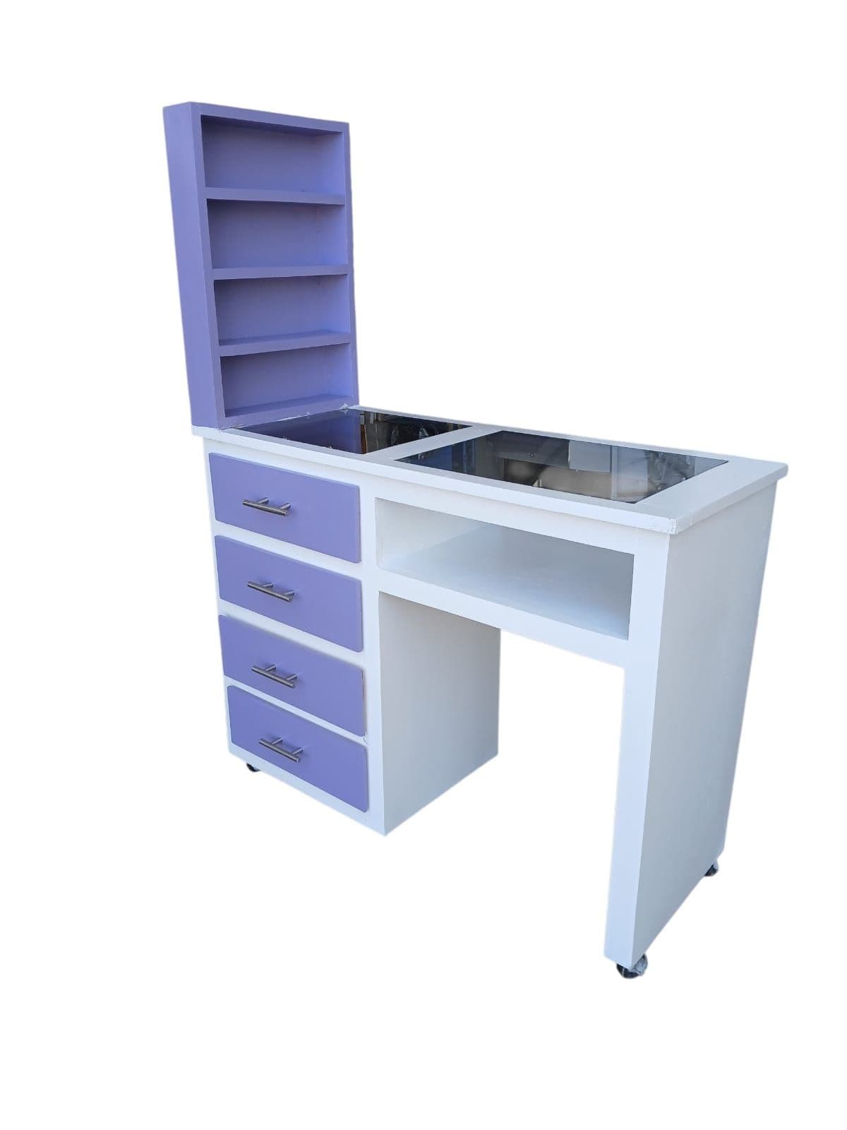 MESA MANICURA BLANCO/LILA