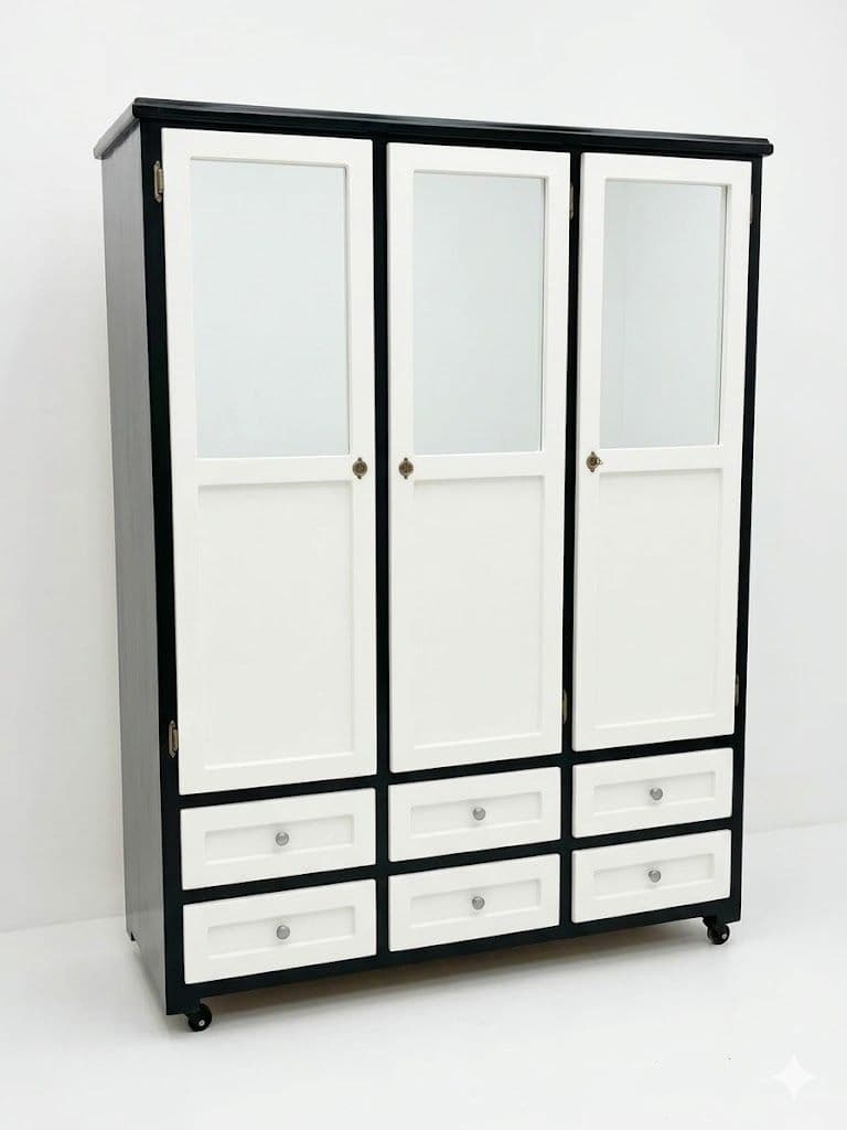 ROPERO HENRY HDZ 3 ESPEJOS CORTOS CHOCOLATE BLANCO