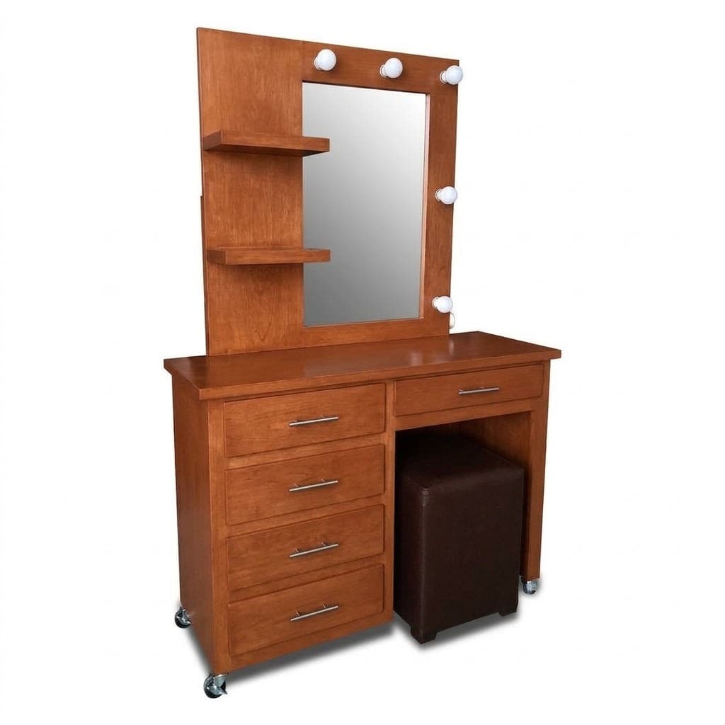 TOCADOR VANITY 5 CAJONES NOGAL