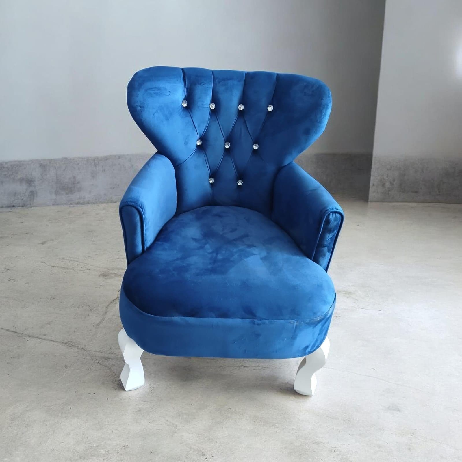 SILLON CAPITONADO AZUL